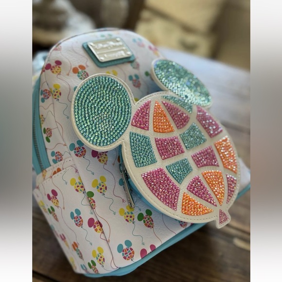 Disney 50th Anniversary Retro Vault Balloons Loungefly Handcrafted Bedazzled - Picture 4 of 5